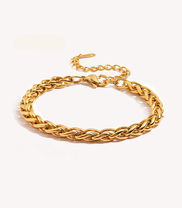 Дамска гривна Rope Chain 6 мм от медицинска стомана със златисто покритие и регулируемо закопчаване