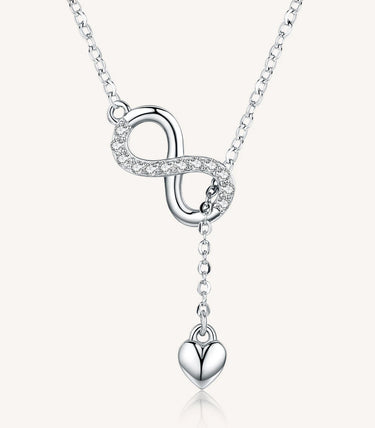 Сребърно колие "♥ сега и завинаги"