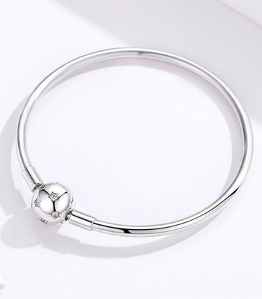 Сребърна твърда гривна за талисмани "Заблести като звездите"