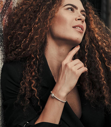 Сребърна мека гривна за талисмани "Грация"