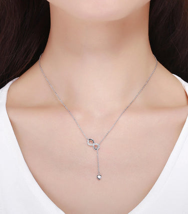 Сребърно колие "♥ сега и завинаги"