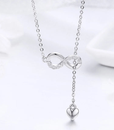 Сребърно колие "♥ сега и завинаги"