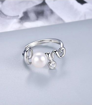 Сребърен пръстен Pearl love