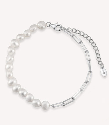 Сребърна гривна Doppia Perla