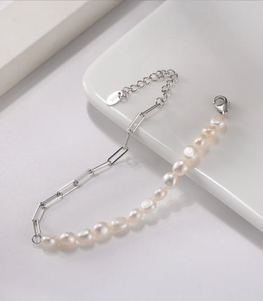 Сребърна гривна Doppia Perla