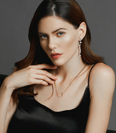 Сребърни обеци Corazón