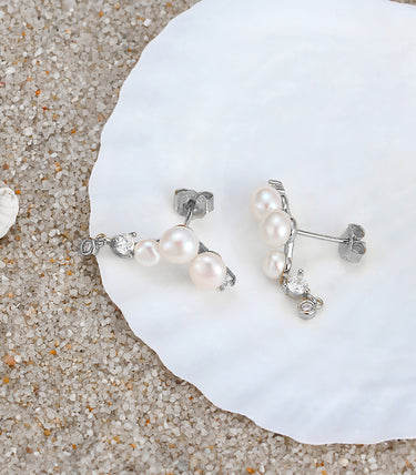 Сребърни обеци Core Pearl