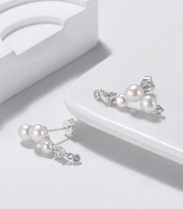 Сребърни обеци Core Pearl