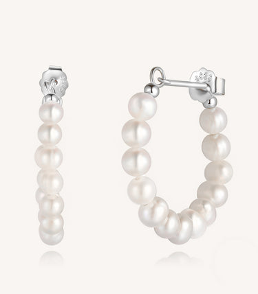 Сребърни обеци Lace Pearl