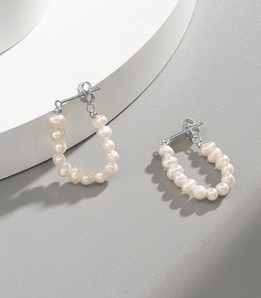 Сребърни обеци Lace Pearl