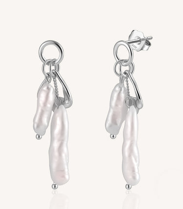 Сребърни обеци Pearl Rain