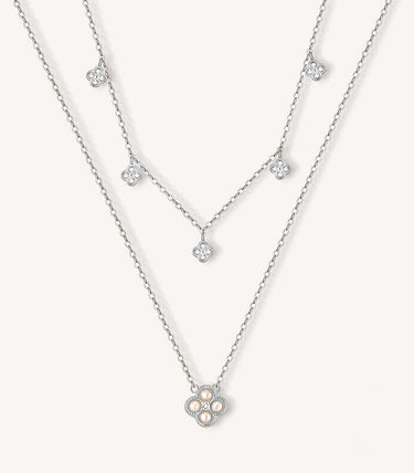 Сребърно колие Clover Bliss