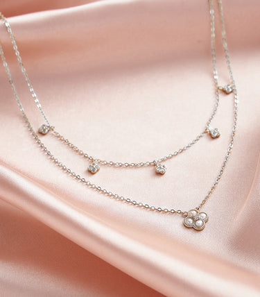 Сребърно колие Clover Bliss