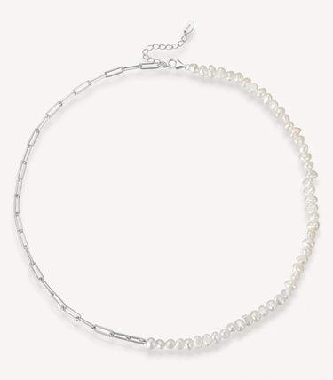 Сребърно колие Doppia Perla