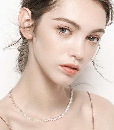 Сребърно колие Doppia Perla