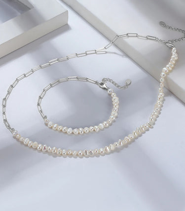 Сребърно колие Doppia Perla