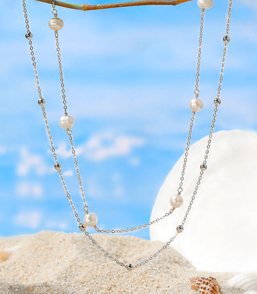 Сребърно колие Layered Grace