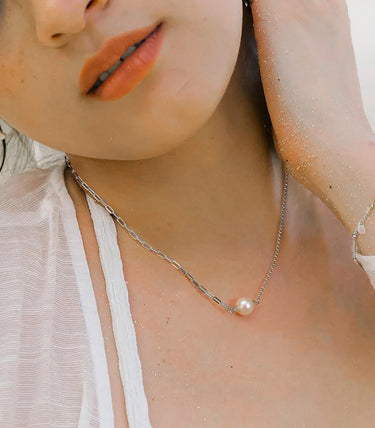 Сребърно колие Pearl Fusion