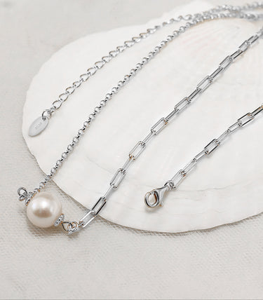 Сребърно колие Pearl Fusion