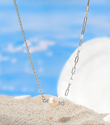 Сребърно колие Pearl Fusion