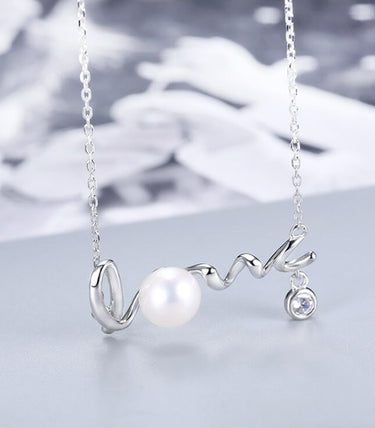 Сребърно колие Pearl Love