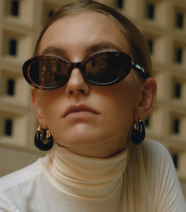 Chunky черни висящи обеци със смола