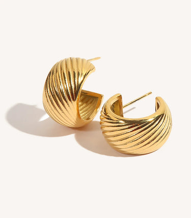 Chunky обеци на винт с релефен дизайн