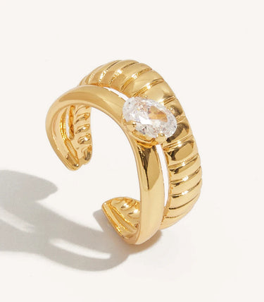 Double layer регулируем пръстен с циркон