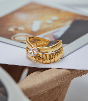 Double layer регулируем пръстен с циркон