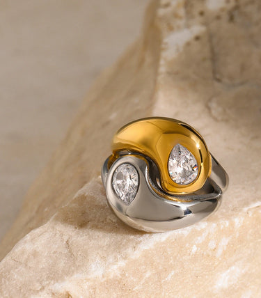 Пръстен drop с циркони