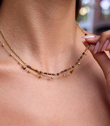 Двойно колие с хематит