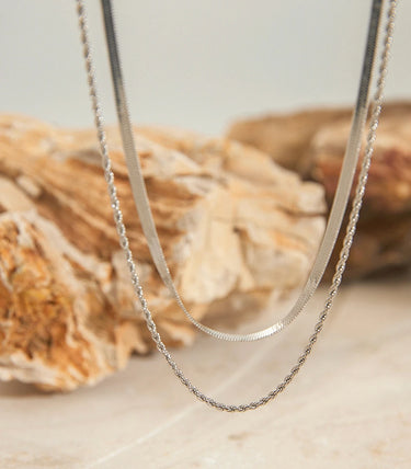 Двойно колие snake & spiral chain