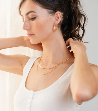 Двойно snake chain колие