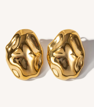 Елипсовидни hammered обеци на винт