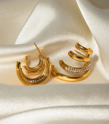 Four layer обеци на винт с циркони