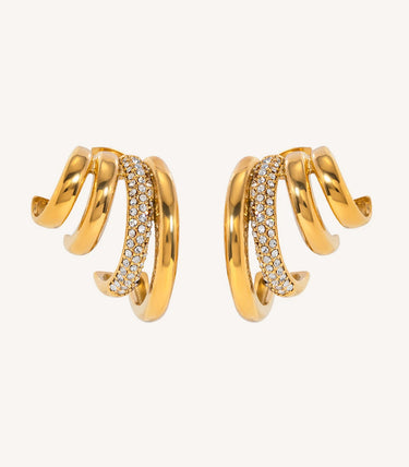 Four layer обеци на винт с циркони