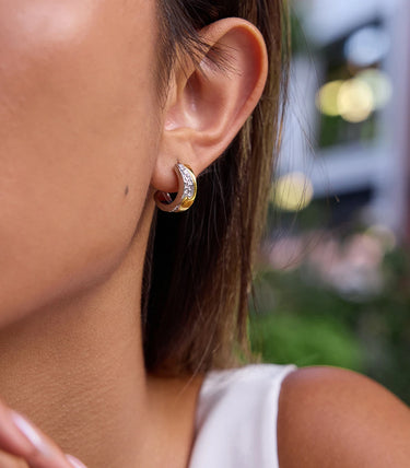 Fusion обеци халки на винт с циркон