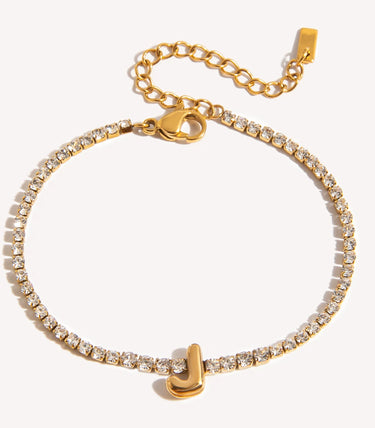 Гривна с буква J и циркони