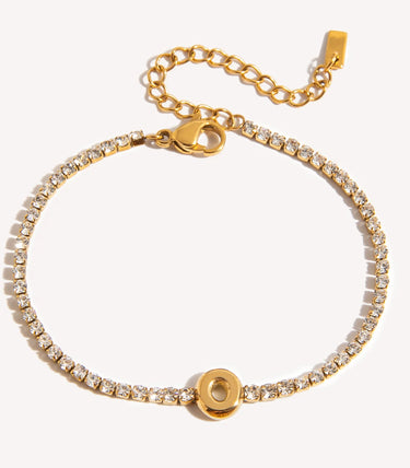 Гривна с буква O и циркони