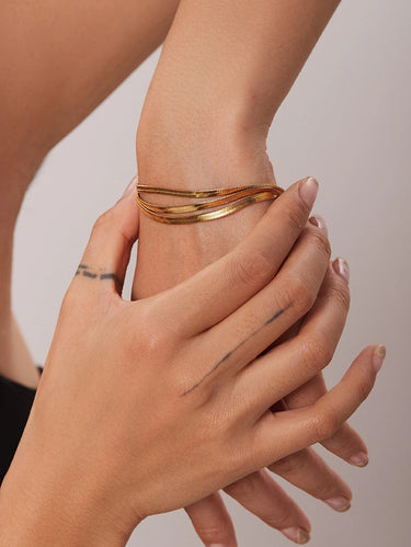 Гривна с троен snake chain