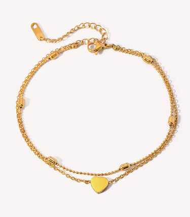 Гривна за глезен double chain и сърце