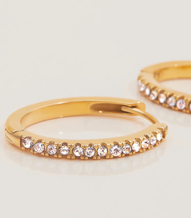 Класически обеци халки с циркони