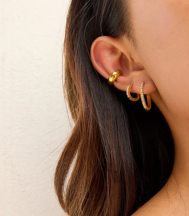 Класически обеци халки с циркони