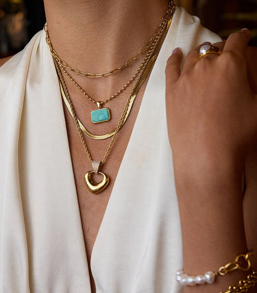 Колие с циркони и marquise елемент