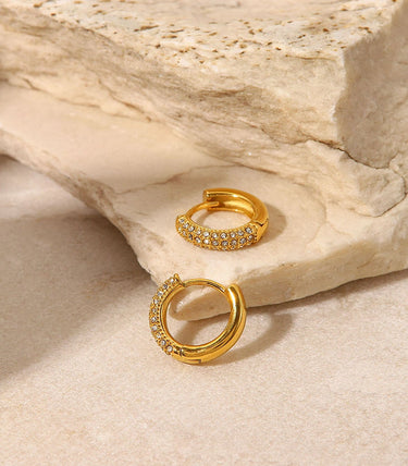 Малки обеци халки с циркон