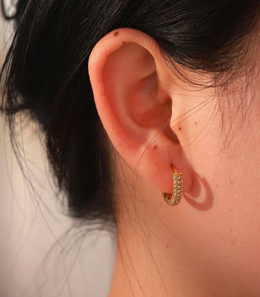 Малки обеци халки с циркон