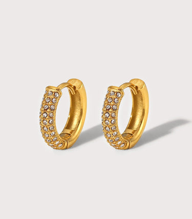 Малки обеци халки с циркон