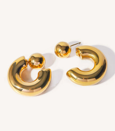 Масивни обеци халки двоен дизайн