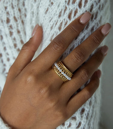 Multi layer пръстен с кръгли перли