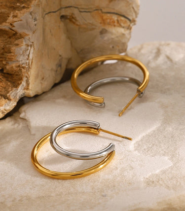 Обеци халки на винт с двоен ринг